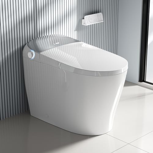 Evora Luxury Smart Toilet with Bidet Built In, Bidet Toilet with Heated Seat, Elongated Japanese Toilet with Automatic Flush, Dryer, Night Light, Digital Display