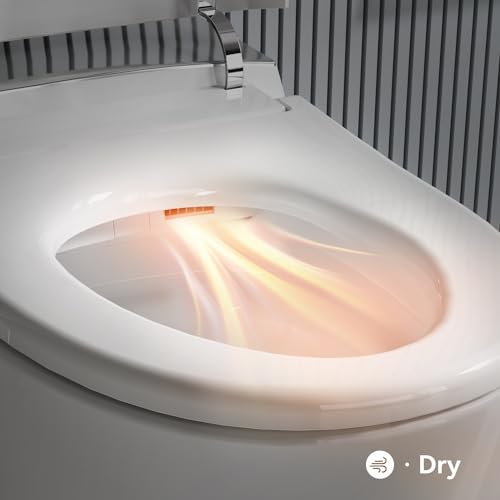 Evora Luxury Smart Toilet with Bidet Built In, Bidet Toilet with Heated Seat, Elongated Japanese Toilet with Automatic Flush, Dryer, Night Light, Digital Display