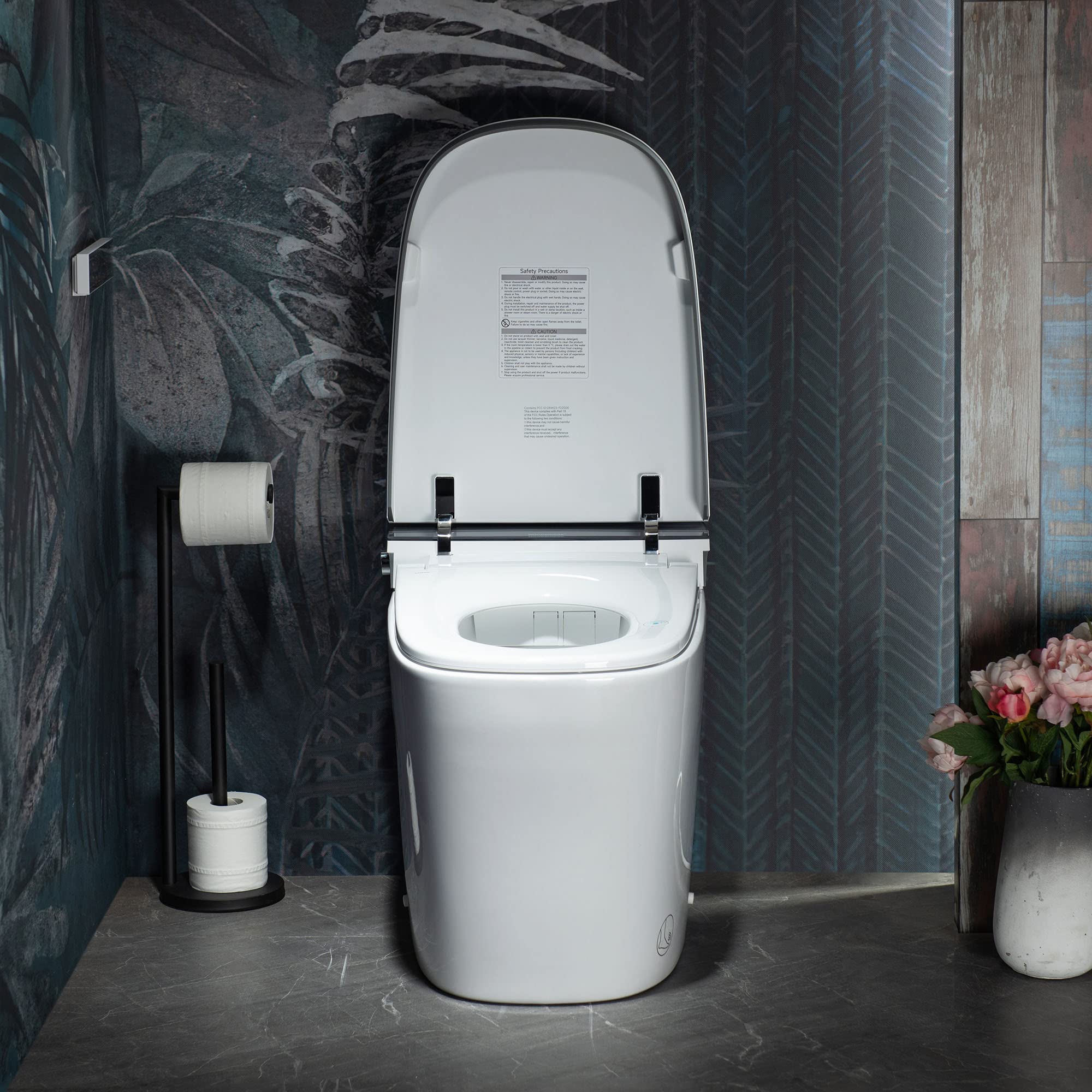 Evora Smart Bidet Toilet with 1.28 GPF Dua Flush Auto Open & Close, Auto Flush,Foot Sensor Flush,1000 Gram MaP Flushing Score,LED Display, Chair Height Design and Cleaning Foam Dispenser